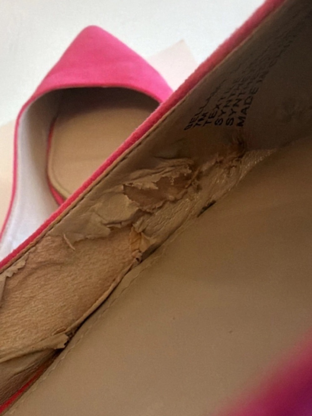Pointed Suede Flats in Hot Pink with Gold Heels Size 7 Work Summer Night Out - Picture 4 of 4